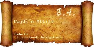 Baján Attila névjegykártya